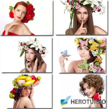 Фоны для фото - 12 красивых девушек с цветами