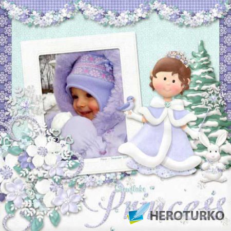 Очаровательный зимний скрап-набор - Снежная принцесса