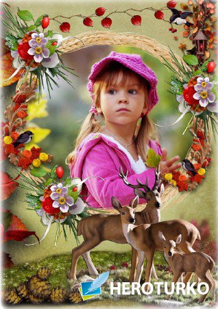 Детская рамка для фото - Осенний лес