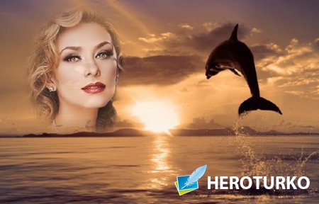 Рамка для фотографии - Дельфин и закат