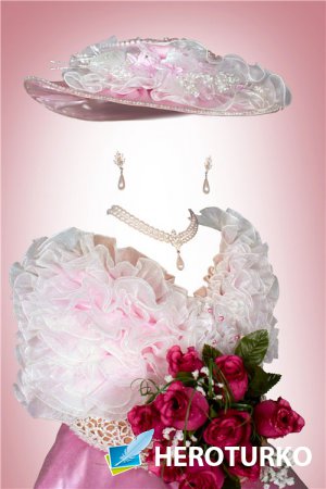 Шаблон для фотошопа девочкам - Леди с розами