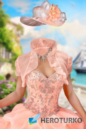Шаблон женский для фотошопа – Бальное платье с балеро